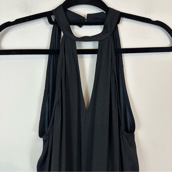 Kendall & Kylie | Black Satin Halter Neck Jumpsuit Size Small - Picture 2 of 6